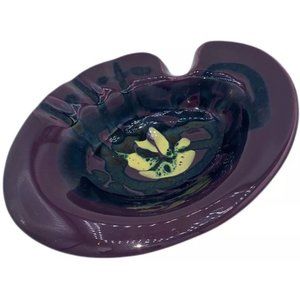 Vintage Plymouth Products Purple Yellow Black Ashtray Dish Bowl Pottery Phila S9